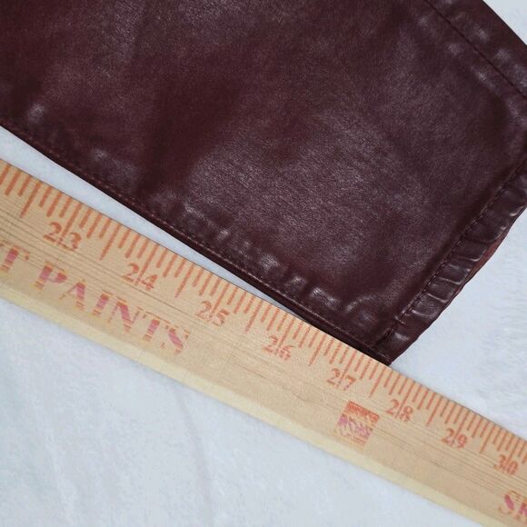 AG Adriano Goldschmied The Farrah Skinny Ankle Burgundy Coated Jeans Size 27R - Picture 11 of 11